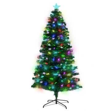 Christabelle Fibre Optic Pre-Lit Christmas Tree with Star Ornaments 1.2m