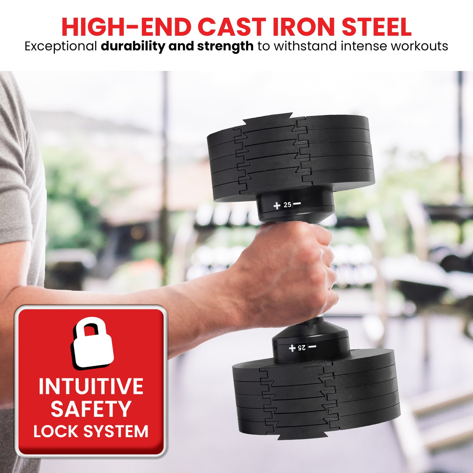 Man holding a dumbbell