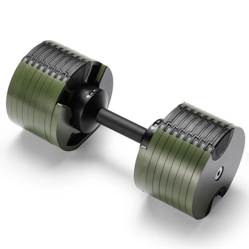 Adjustable Dumbbell 45kg Dial Fast Adjustment Green Cast Iron
