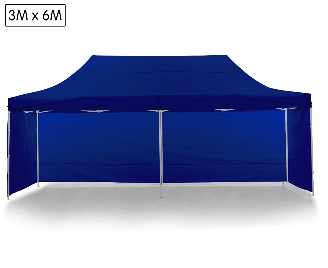 Wallaroo Pop Up Marquee Gazebo 3x6m Blue Water Resistant