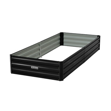 Wallaroo Galvanized Steel Garden Bed Rust Resistant Outdoor 210cm Black