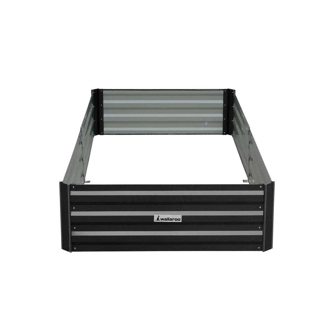 Wallaroo Galvanized Steel Garden Bed Rust Resistant Outdoor 210cm Black