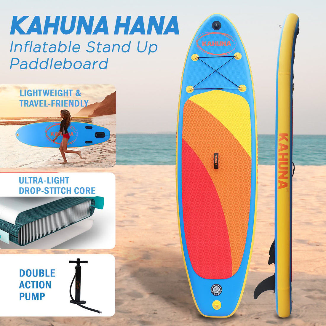 Kahuna Hana 10ft Inflatable SUP Paddle Board with Accessories 130kg