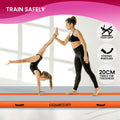 Woman and child on a trampoline with safety features highlighted, featuring the brand 'Powertrain'.