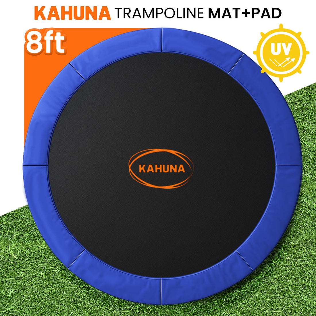 Kahuna 8ft Replacement Trampoline Jumping Mat and Safety Pad Blue