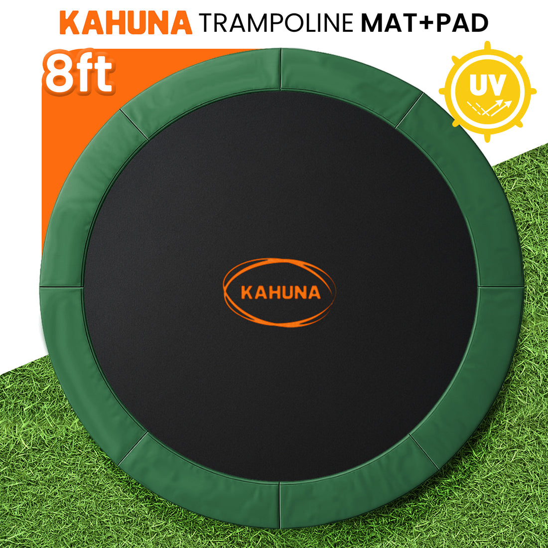 Kahuna 8ft Replacement Trampoline Jumping Mat and Safety Pad Green