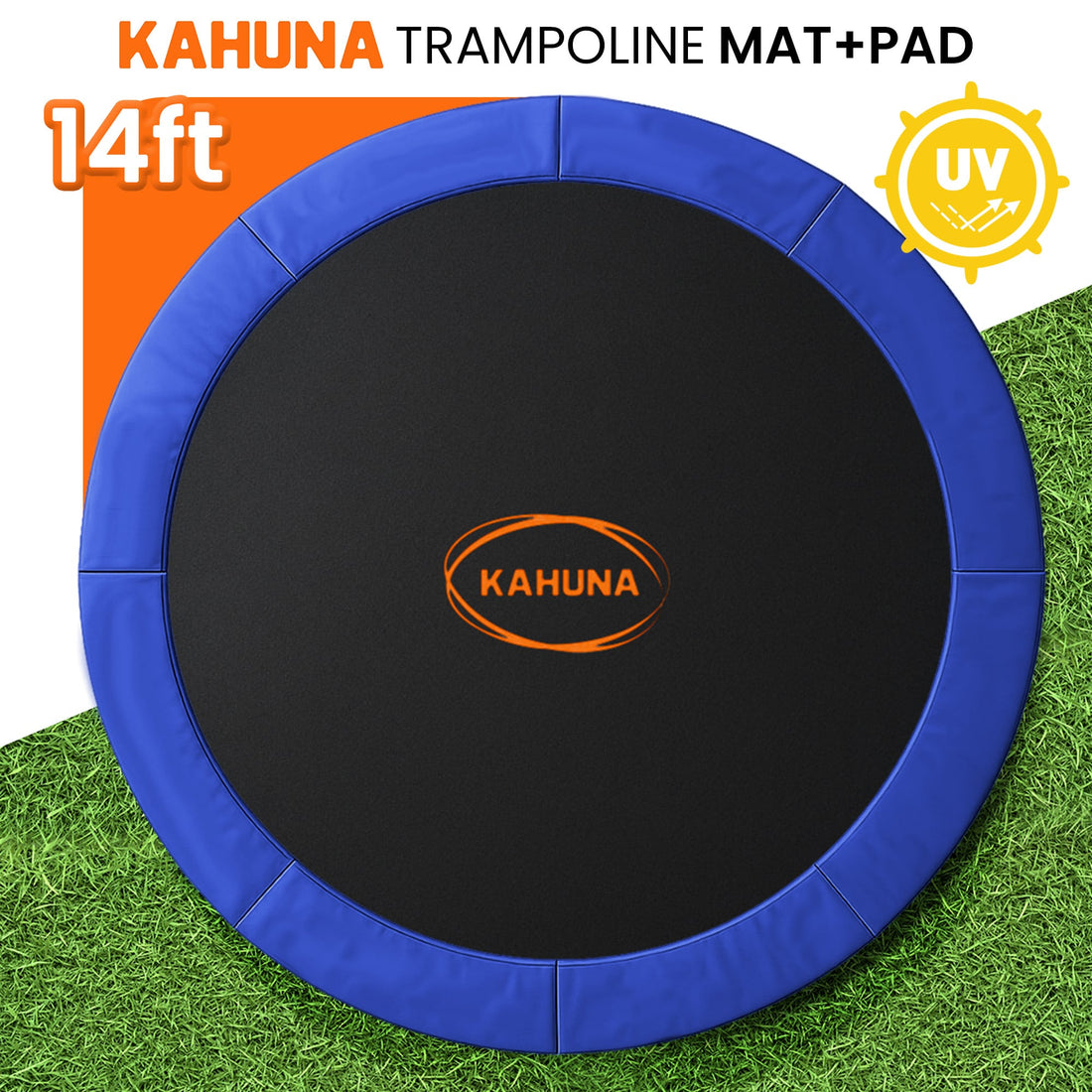 Kahuna 14FT Replacement Trampoline Jumping Mat with Safety Pad Cover Blue