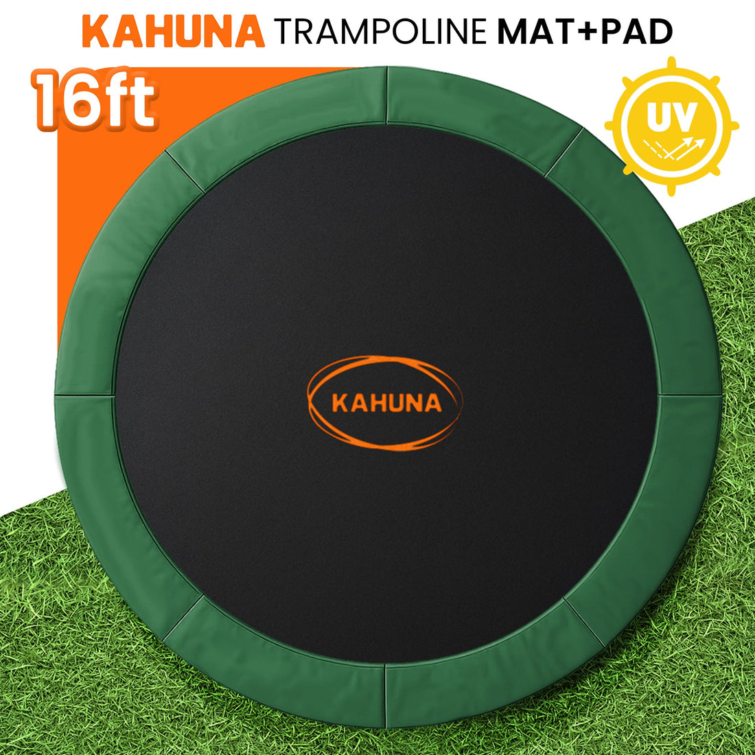 Kahuna 16ft Replacement Trampoline Mat and Safety Pad Anti-Graze Green
