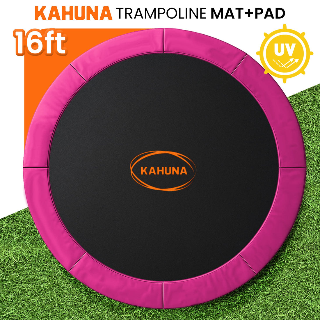 Kahuna 16ft Replacement Trampoline Mat and Safety Pad Anti-Graze Pink