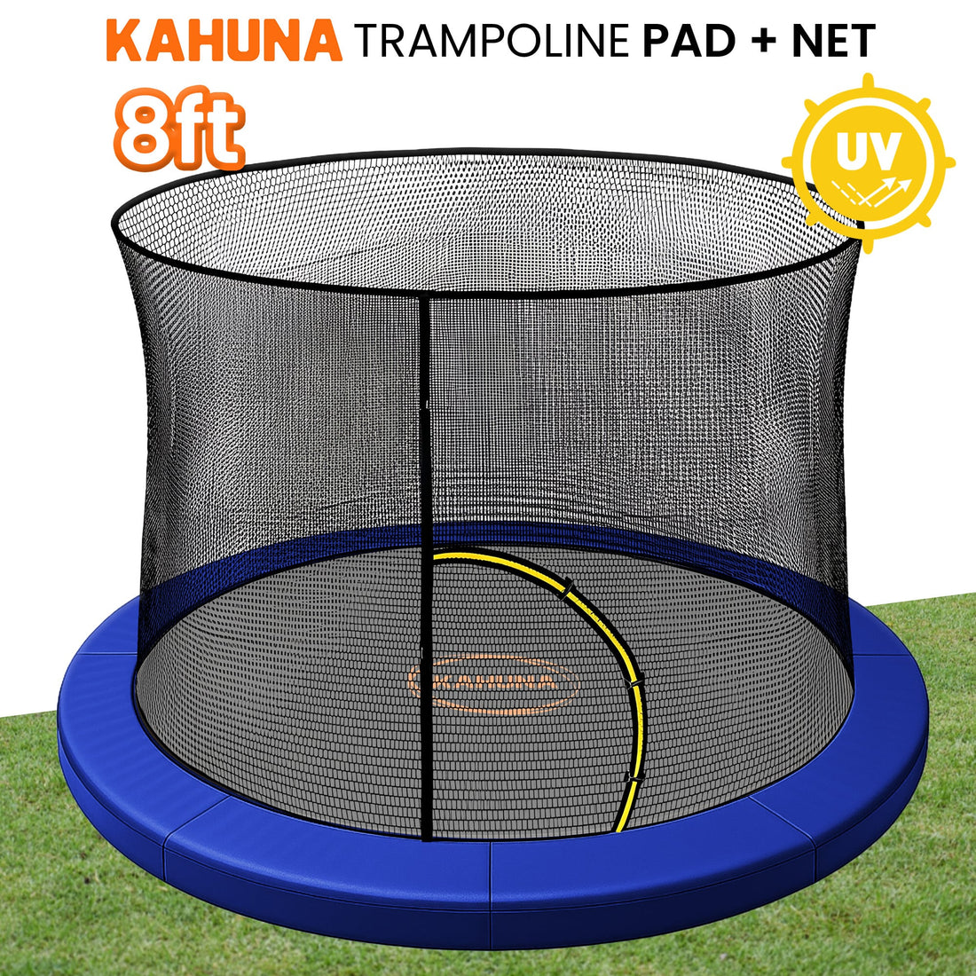 Kahuna 8ft Replacement Trampoline Safety Pad and Net Set Blue