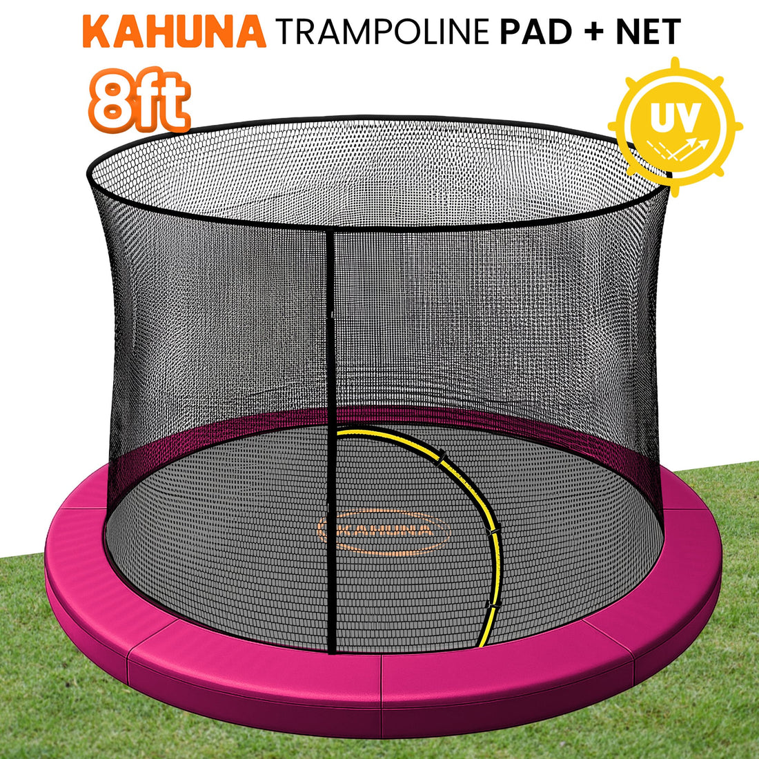 Kahuna 8ft Replacement Trampoline Safety Pad and Net Set Pink