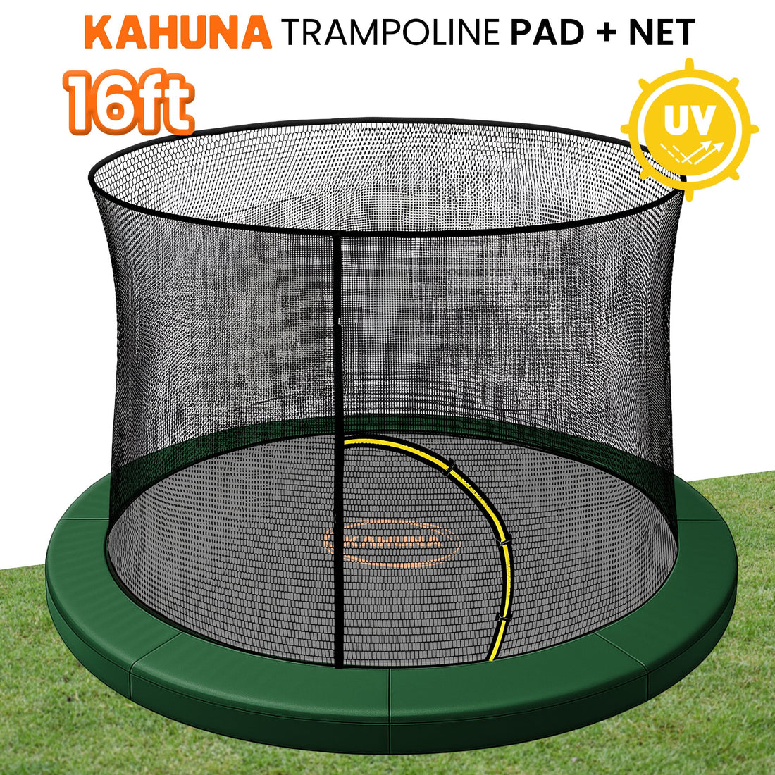 Kahuna Trampoline Replacement Safety Pad Net Set 16ft Green