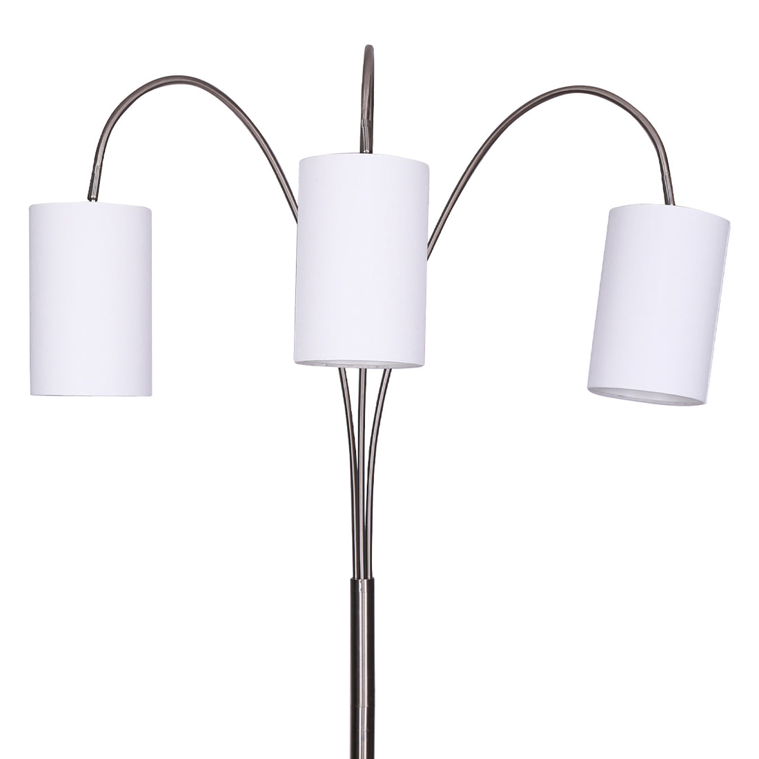 Sarantino 3-Light Arc Floor Lamp Nickel & Marble