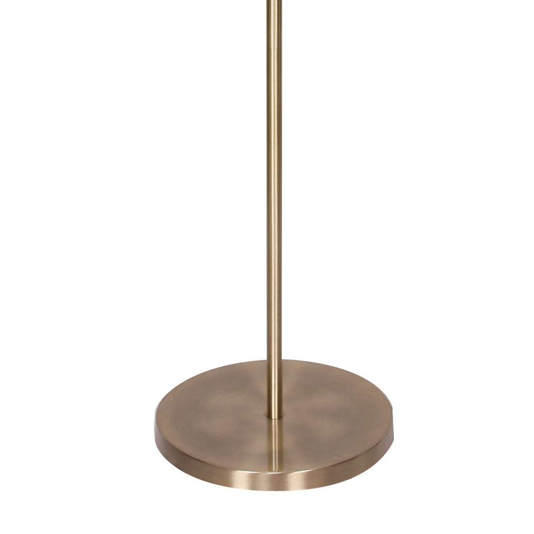 Sarantino Antique Brass Floor Lamp with Cream Linen Shade