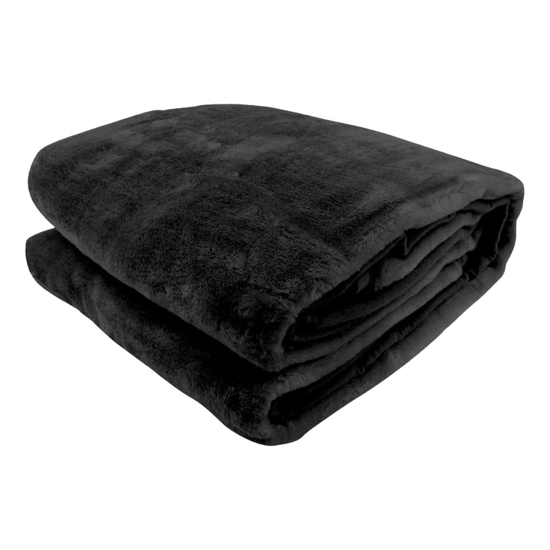 Laura Hill Faux Mink Throw Rug 800gsm Heavy Black