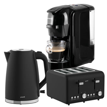 Pronti Breakfast Appliance Set with Coffee Machine 3-in-1 Silver Noir
