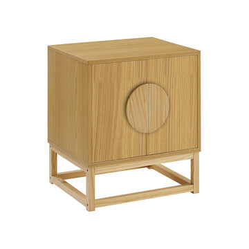Sarantino Bedside Table Split Door Natural