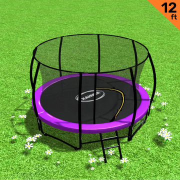 Kahuna 12FT Round Trampoline with Safety Net and Purple Pad