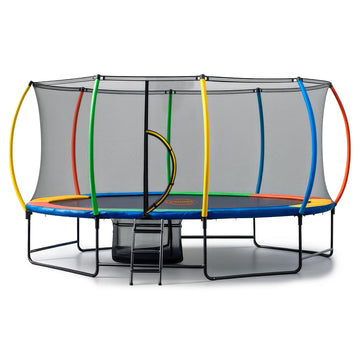Kahuna 10x15ft Oval Trampoline with Reversible Safety Pad Rainbow Orange