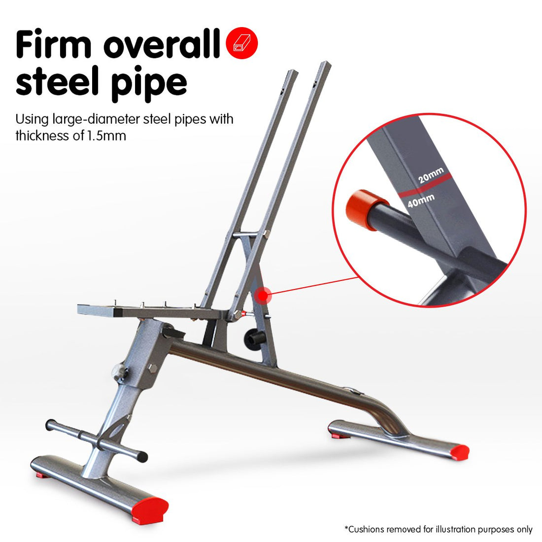 Powertrain Adjustable FID Gym Bench Flat Incline Decline 250kg