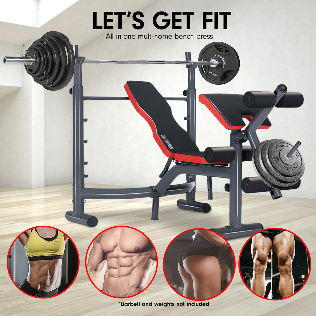 Powertrain Adjustable Weight Bench Multi-Function Home Gym 150kg