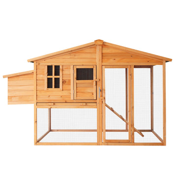 Furtastic Large 2-Storey Chicken Coop Rabbit Hutch FIR Wood Asphalt Roof Nesting Box