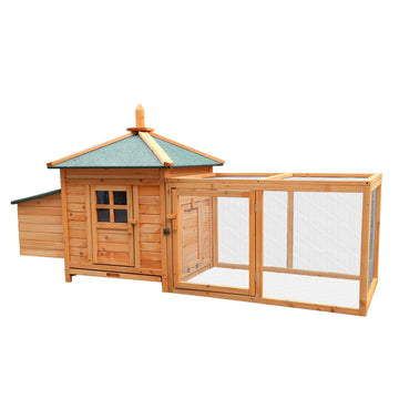 Furtastic Large Chicken Coop Hutch with Nesting Box Fir Wood