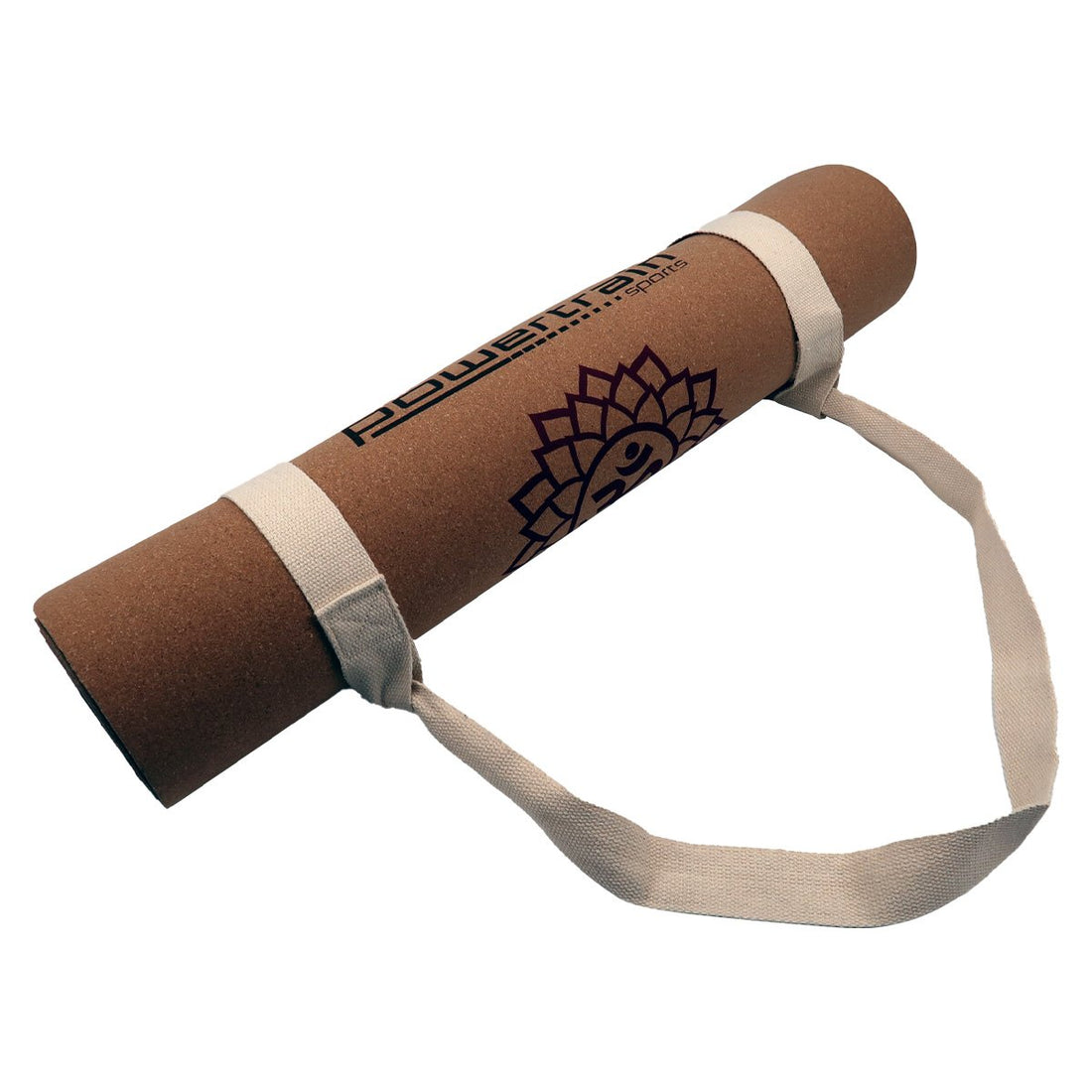 Powertrain Cork Eco Yoga Mat Non-Slip 6mm with Strap