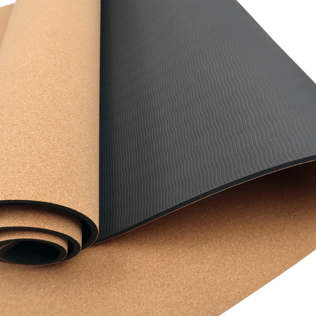 Powertrain Cork Yoga Mat with Carry Straps 6mm Thick
