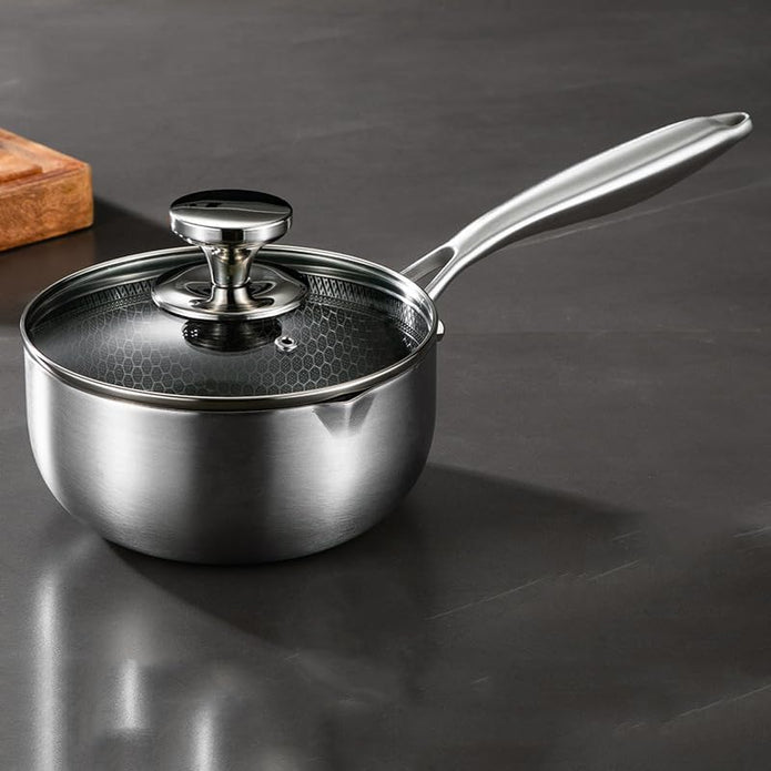 Stainless Steel Saucepan 24cm 3.2L Induction Honeycomb Nonstick
