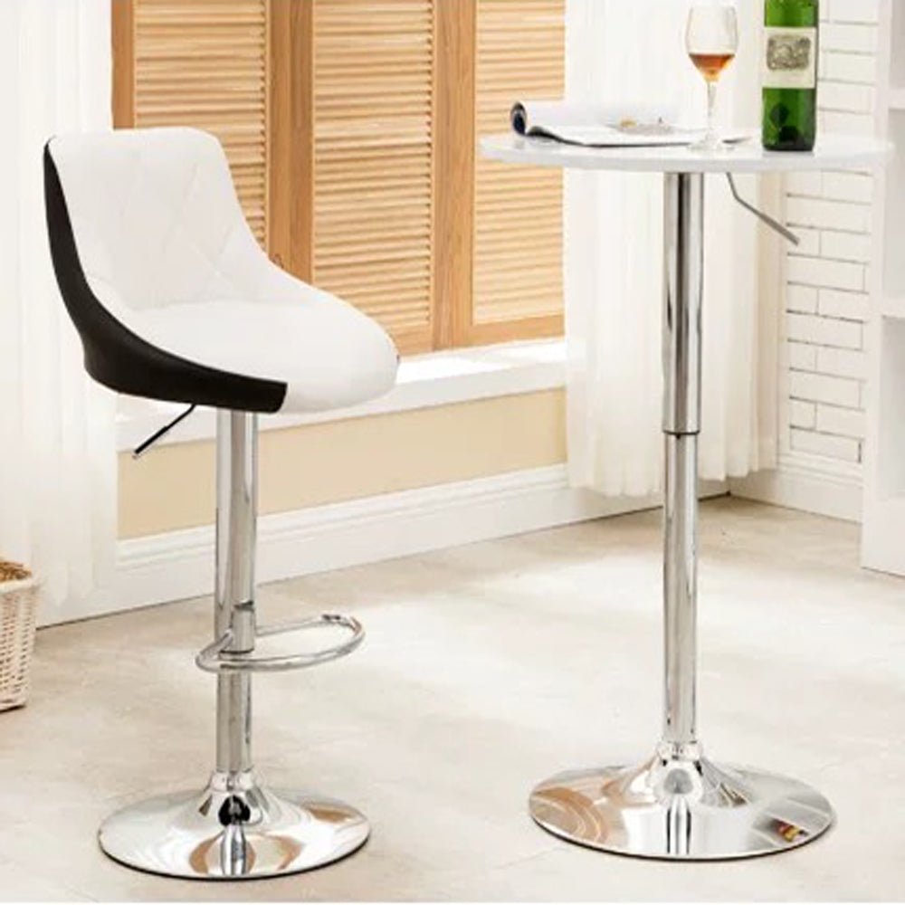 Bar Stools Gas Lift Height Adjustable Swivel White Set of 2