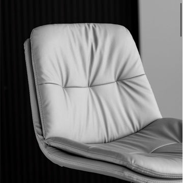 Gas Lift Bar Stools Set of 2 PU Leather Backrest Grey