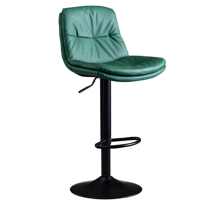 SERENITà Bar Stool Green PU Leather Swivel Gas Lift 61-83cm