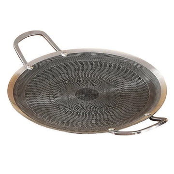 316 Stainless Steel BBQ Grill Skewer Plate 34cm Honeycomb Non-Stick Portable