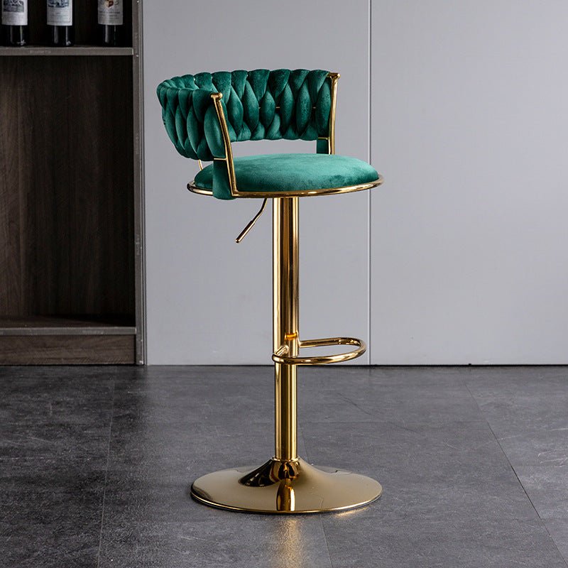 Serenita Velvet Bar Stools Set of 2 Counter Height Gas Lift Green