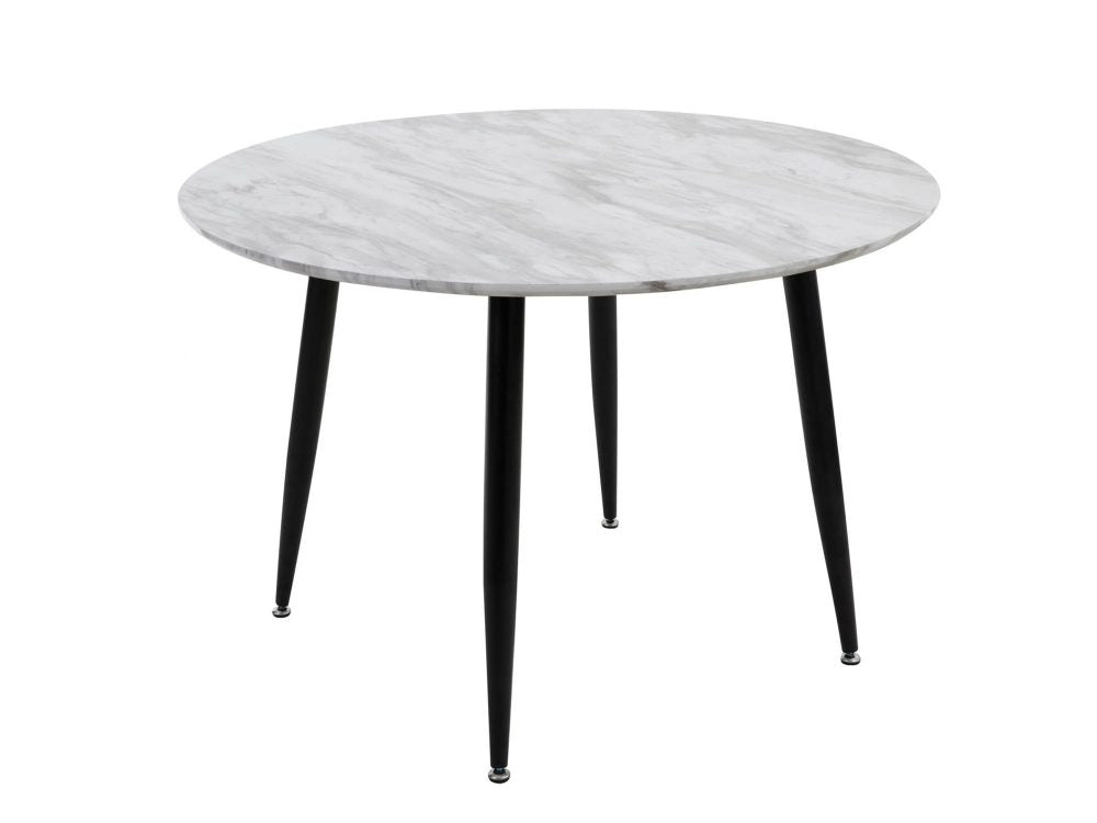 Round Marbling MDF Dining Table 110cm Contemporary Modern