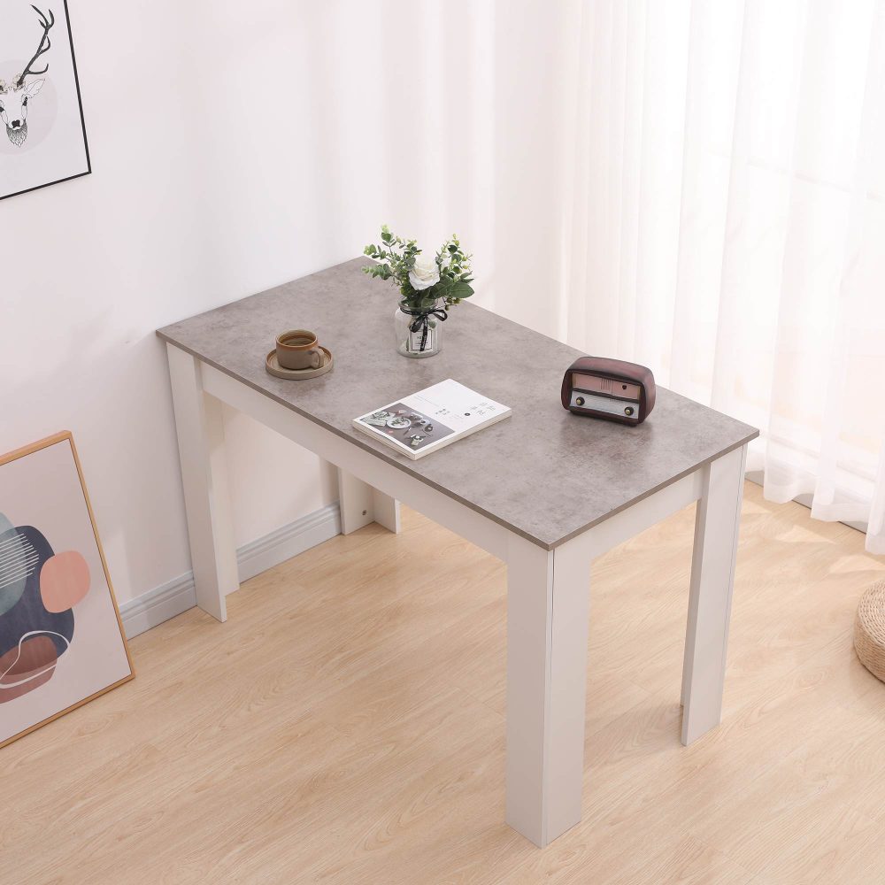 Rectangular Dining Table Two-Tone Grey White 120cm