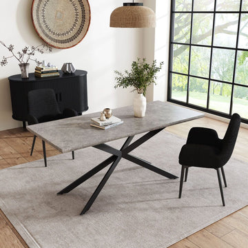 Falcon Rectangular Marble-Effect Dining Table 170cm Modern