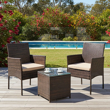 Dreamo Outdoor Bistro Set with Cushions Beige