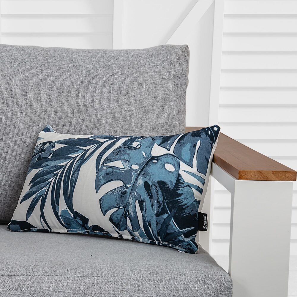 Outdoor Bicolour Lumbar Cushion Pillow Double Sided 40x20cm