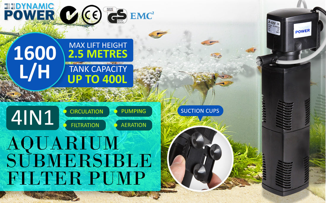 Dynamic Power Submersible Aquarium Filter Pump 1600L/H 35W 2.5m Head