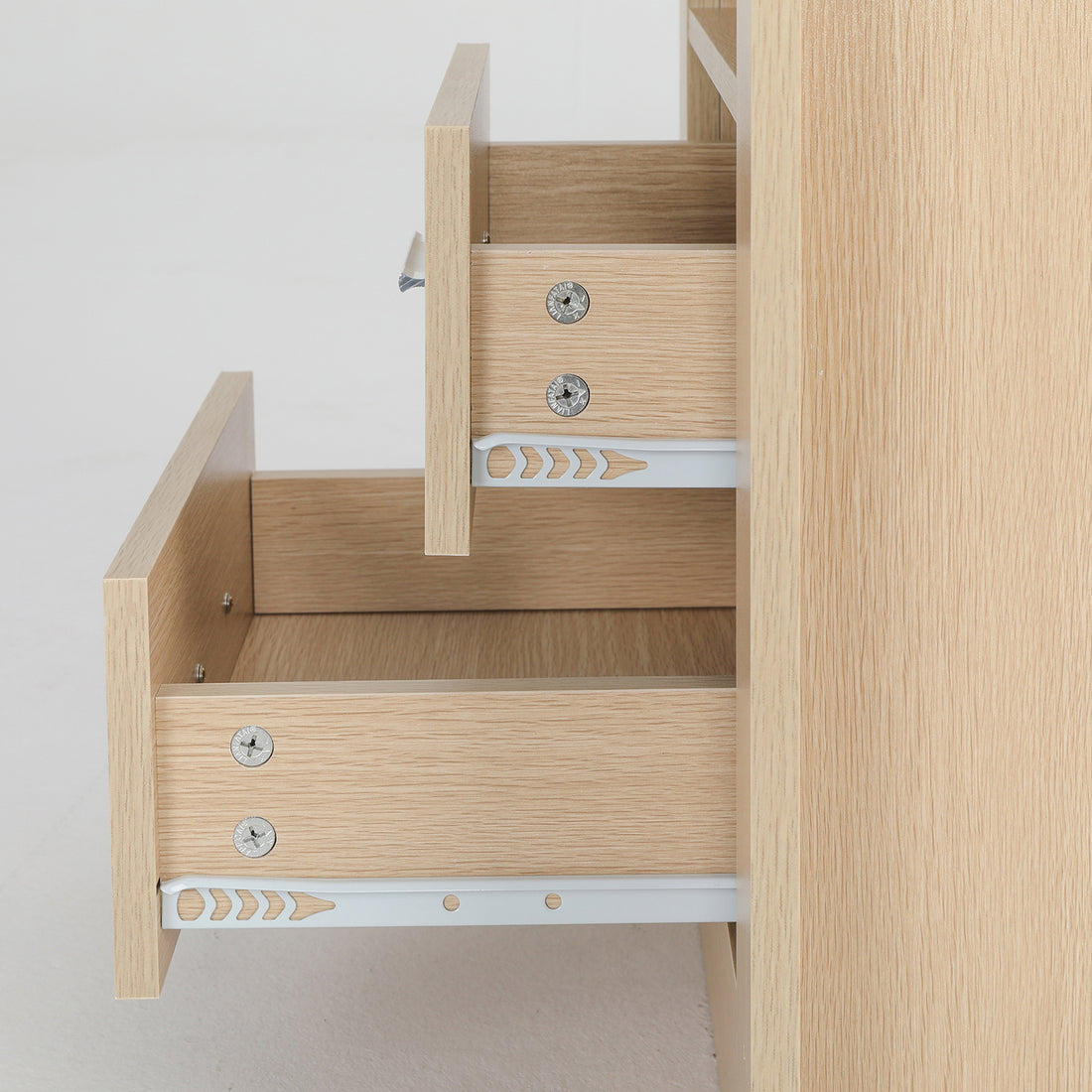 La Bella Bedside Tables Set of 2 Nightstand 2 Drawers Oak