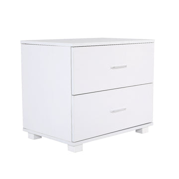 La Bella Bedside Table Nightstand 2 Drawers White