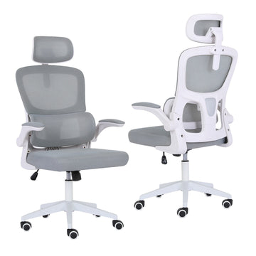 La Bella SITIO Office Chair with Lumbar Support and Flip-up Armrest Grey