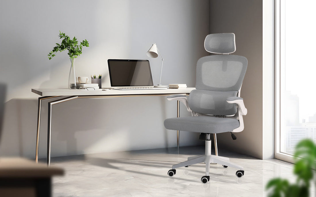 La Bella SITIO Office Chair with Lumbar Support and Flip-up Armrest Grey