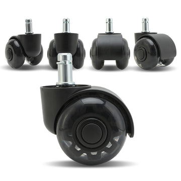 La Bella Twin Wheel Office Chair Casters 2 Inch 5 Pack Black