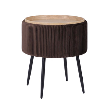 La Bella Storage Ottoman Flip-Top Lid Tray Table Brown