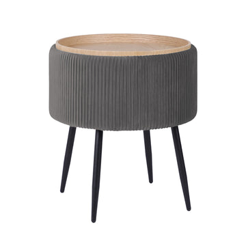 La Bella Storage Ottoman Flip-Top Lid Tray Table Grey