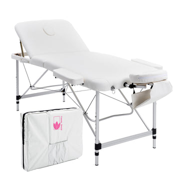 Forever Beauty Aluminium Massage Table Height Adjustable 68-89cm White