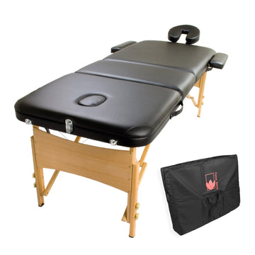 Forever Beauty Portable Massage Table Height Adjustable 63-84cm Black